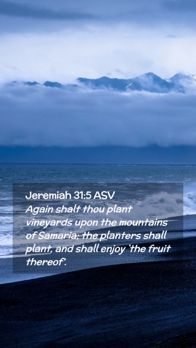 Picture 02 - Jeremiah 31:5 ASV Mobile Phone Wallpaper - Again shalt thou plant vineyards upon the - Mobile Bible Verse Wallpaper