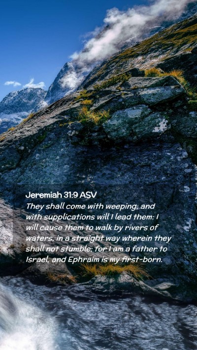 Picture 02 - Jeremiah 31:9 ASV Mobile Phone Wallpaper - They shall come with weeping; and with - Mobile Bible Verse Wallpaper