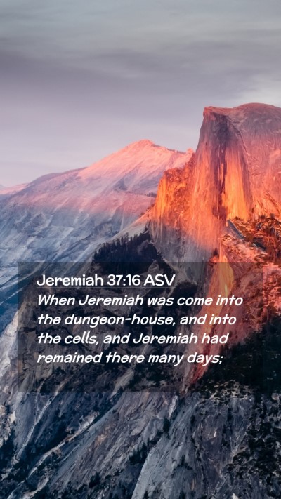 Picture 02 - Jeremiah 37:16 ASV Mobile Phone Wallpaper - When Jeremiah was come into the dungeon-house, - Mobile Bible Verse Wallpaper