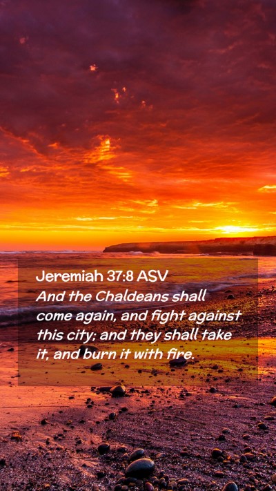 Picture 02 - Jeremiah 37:8 ASV Mobile Phone Wallpaper - And the Chaldeans shall come again, and fight - Mobile Bible Verse Wallpaper