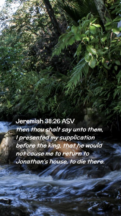 Picture 02 - Jeremiah 38:26 ASV Mobile Phone Wallpaper - then thou shalt say unto them, I presented my - Mobile Bible Verse Wallpaper