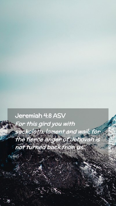 Picture 02 - Jeremiah 4:8 ASV Mobile Phone Wallpaper - For this gird you with sackcloth, lament and - Mobile Bible Verse Wallpaper