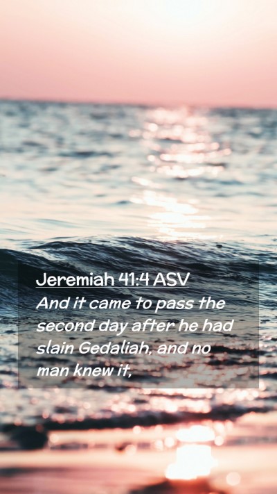 Picture 02 - Jeremiah 41:4 ASV Mobile Phone Wallpaper - And it came to pass the second day after he had - Mobile Bible Verse Wallpaper
