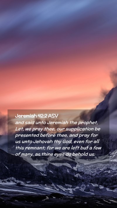 Picture 02 - Jeremiah 42:2 ASV Mobile Phone Wallpaper - and said unto Jeremiah the prophet, Let, we pray - Mobile Bible Verse Wallpaper