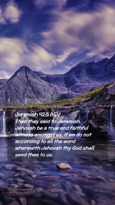 Picture 02 - Jeremiah 42:5 ASV Mobile Phone Wallpaper - Then they said to Jeremiah, Jehovah be a true and - Mobile Bible Verse Wallpaper