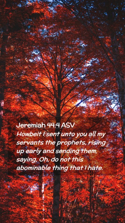 Picture 02 - Jeremiah 44:4 ASV Mobile Phone Wallpaper - Howbeit I sent unto you all my servants the - Mobile Bible Verse Wallpaper
