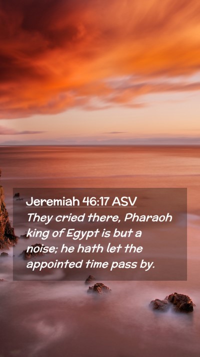 Picture 02 - Jeremiah 46:17 ASV Mobile Phone Wallpaper - They cried there, Pharaoh king of Egypt is but a - Mobile Bible Verse Wallpaper