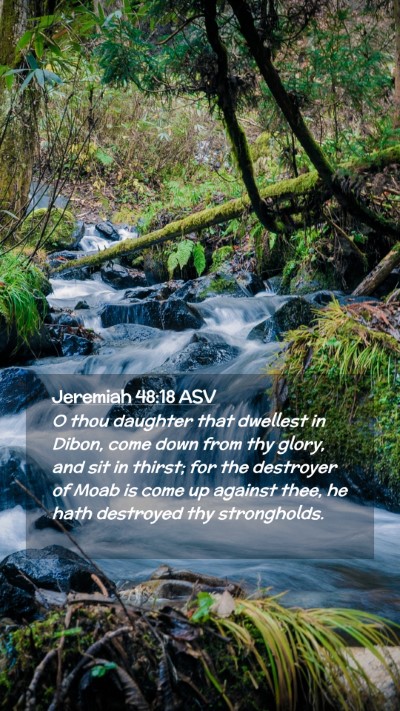 Picture 02 - Jeremiah 48:18 ASV Mobile Phone Wallpaper - O thou daughter that dwellest in Dibon, come down - Mobile Bible Verse Wallpaper