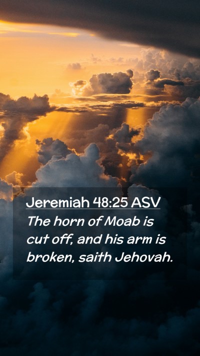 Picture 02 - Jeremiah 48:25 ASV Mobile Phone Wallpaper - The horn of Moab is cut off, and his arm is - Mobile Bible Verse Wallpaper