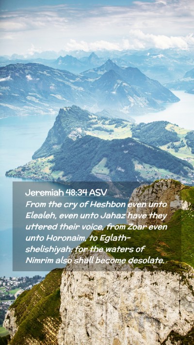 Picture 02 - Jeremiah 48:34 ASV Mobile Phone Wallpaper - From the cry of Heshbon even unto Elealeh, even - Mobile Bible Verse Wallpaper