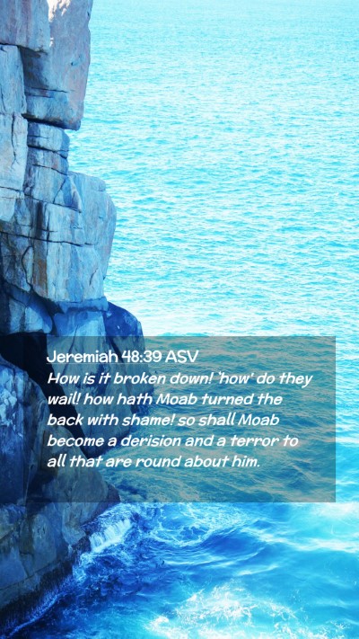 Picture 02 - Jeremiah 48:39 ASV Mobile Phone Wallpaper - How is it broken down! `how' do they wail! how - Mobile Bible Verse Wallpaper
