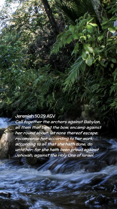 Picture 02 - Jeremiah 50:29 ASV Mobile Phone Wallpaper - Call together the archers against Babylon, all - Mobile Bible Verse Wallpaper