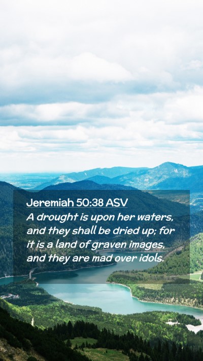 Picture 02 - Jeremiah 50:38 ASV Mobile Phone Wallpaper - A drought is upon her waters, and they shall be - Mobile Bible Verse Wallpaper