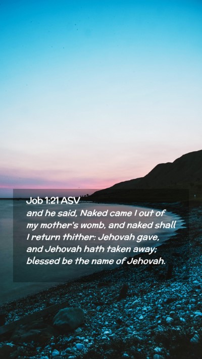 Picture 02 - Job 1:21 ASV Mobile Phone Wallpaper - and he said, Naked came I out of my mother's - Mobile Bible Verse Wallpaper