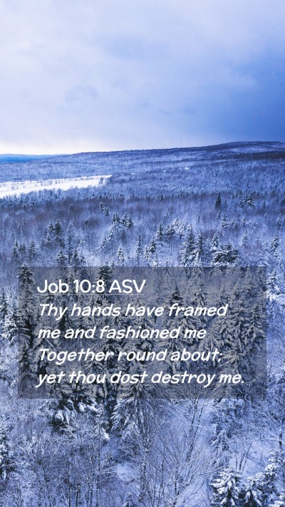 Picture 02 - Job 10:8 ASV Mobile Phone Wallpaper - Thy hands have framed me and fashioned me - Mobile Bible Verse Wallpaper