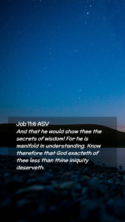 Picture 02 - Job 11:6 ASV Mobile Phone Wallpaper - And that he would show thee the secrets of - Mobile Bible Verse Wallpaper