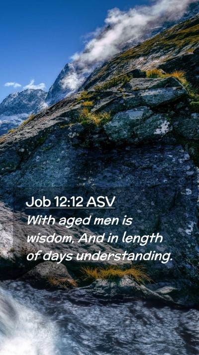 Picture 02 - Job 12:12 ASV Mobile Phone Wallpaper - With aged men is wisdom, And in length of days - Mobile Bible Verse Wallpaper