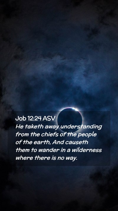 Picture 02 - Job 12:24 ASV Mobile Phone Wallpaper - He taketh away understanding from the chiefs of - Mobile Bible Verse Wallpaper