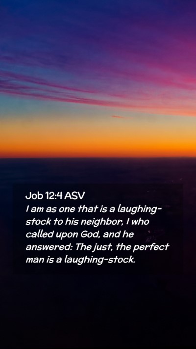 Picture 02 - Job 12:4 ASV Mobile Phone Wallpaper - I am as one that is a laughing-stock to his - Mobile Bible Verse Wallpaper