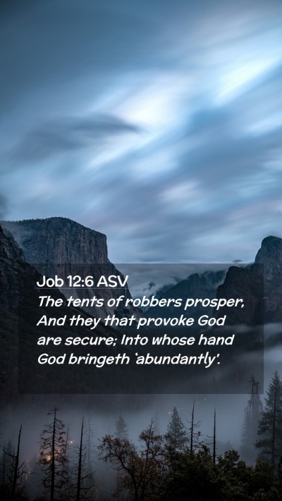 Picture 02 - Job 12:6 ASV Mobile Phone Wallpaper - The tents of robbers prosper, And they that - Mobile Bible Verse Wallpaper