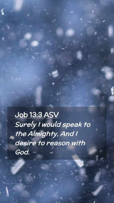 Picture 02 - Job 13:3 ASV Mobile Phone Wallpaper - Surely I would speak to the Almighty, And I - Mobile Bible Verse Wallpaper