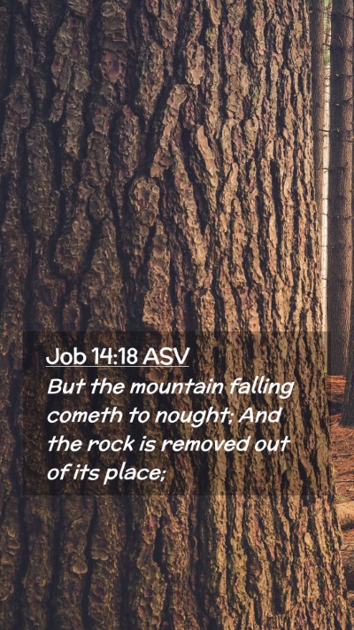 Picture 02 - Job 14:18 ASV Mobile Phone Wallpaper - But the mountain falling cometh to nought; And - Mobile Bible Verse Wallpaper