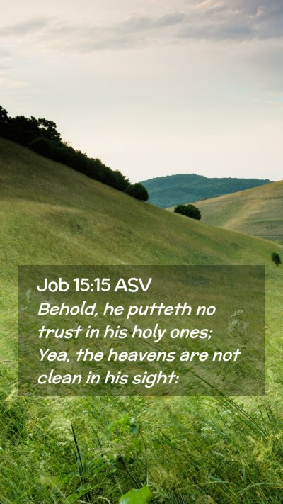 Picture 02 - Job 15:15 ASV Mobile Phone Wallpaper - Behold, he putteth no trust in his holy ones; - Mobile Bible Verse Wallpaper