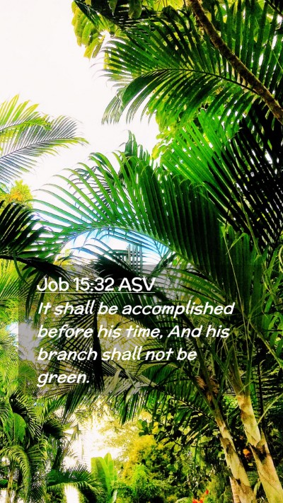 Picture 02 - Job 15:32 ASV Mobile Phone Wallpaper - It shall be accomplished before his time, And his - Mobile Bible Verse Wallpaper