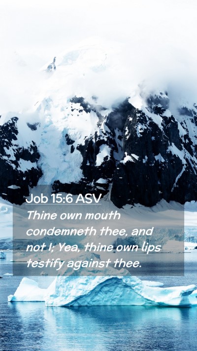 Picture 02 - Job 15:6 ASV Mobile Phone Wallpaper - Thine own mouth condemneth thee, and not I; Yea, - Mobile Bible Verse Wallpaper