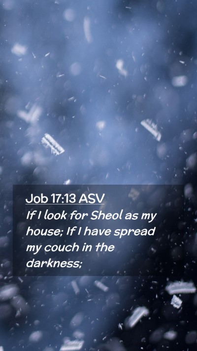 Picture 02 - Job 17:13 ASV Mobile Phone Wallpaper - If I look for Sheol as my house; If I have spread - Mobile Bible Verse Wallpaper