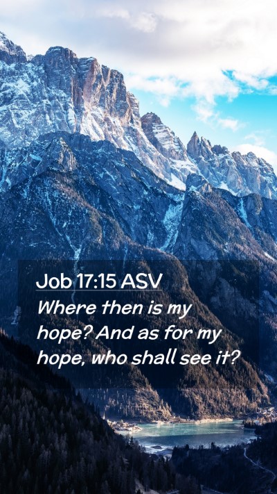 Picture 02 - Job 17:15 ASV Mobile Phone Wallpaper - Where then is my hope? And as for my hope, who - Mobile Bible Verse Wallpaper