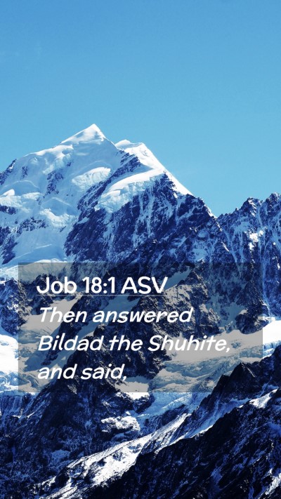 Picture 02 - Job 18:1 ASV Mobile Phone Wallpaper - Then answered Bildad the Shuhite, and - Mobile Bible Verse Wallpaper