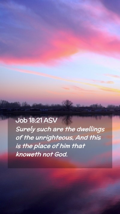 Picture 02 - Job 18:21 ASV Mobile Phone Wallpaper - Surely such are the dwellings of the unrighteous, - Mobile Bible Verse Wallpaper