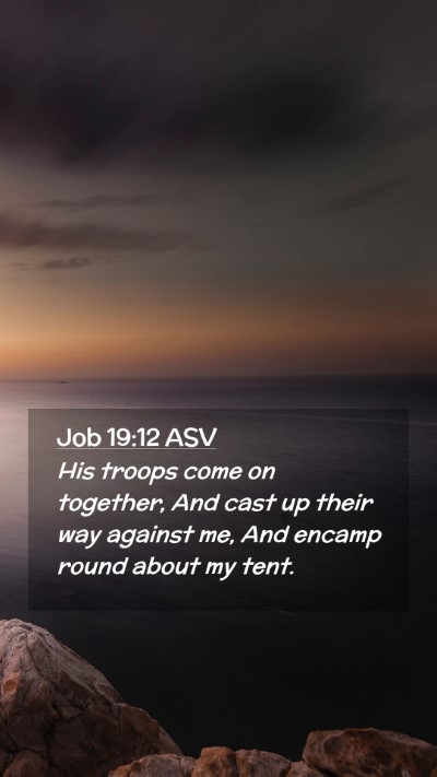 Picture 02 - Job 19:12 ASV Mobile Phone Wallpaper - His troops come on together, And cast up their - Mobile Bible Verse Wallpaper