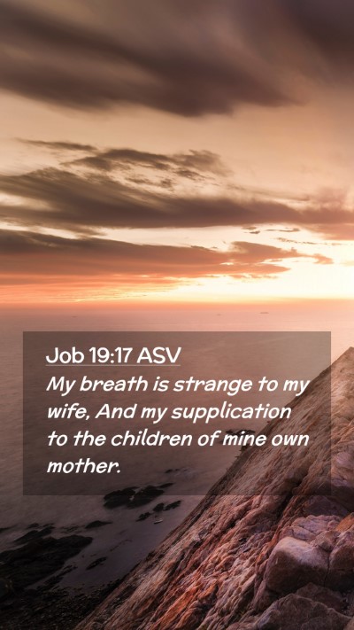 Picture 02 - Job 19:17 ASV Mobile Phone Wallpaper - My breath is strange to my wife, And my - Mobile Bible Verse Wallpaper