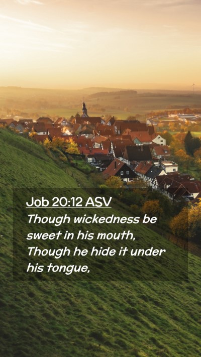 Picture 02 - Job 20:12 ASV Mobile Phone Wallpaper - Though wickedness be sweet in his mouth, Though - Mobile Bible Verse Wallpaper