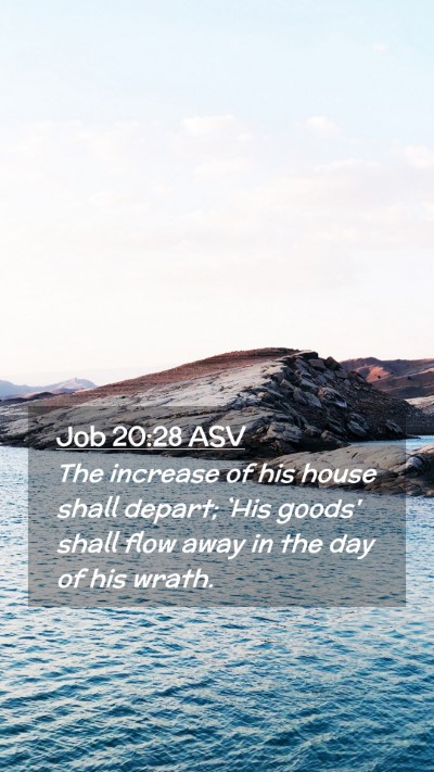Picture 02 - Job 20:28 ASV Mobile Phone Wallpaper - The increase of his house shall depart; `His - Mobile Bible Verse Wallpaper