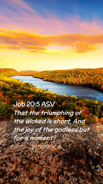 Picture 02 - Job 20:5 ASV Mobile Phone Wallpaper - That the triumphing of the wicked is short, And - Mobile Bible Verse Wallpaper