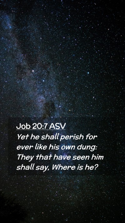 Picture 02 - Job 20:7 ASV Mobile Phone Wallpaper - Yet he shall perish for ever like his own dung: - Mobile Bible Verse Wallpaper