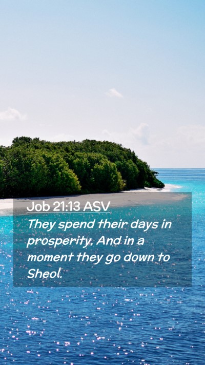 Picture 02 - Job 21:13 ASV Mobile Phone Wallpaper - They spend their days in prosperity, And in a - Mobile Bible Verse Wallpaper