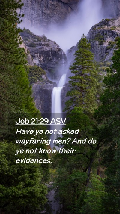 Picture 02 - Job 21:29 ASV Mobile Phone Wallpaper - Have ye not asked wayfaring men? And do ye not - Mobile Bible Verse Wallpaper