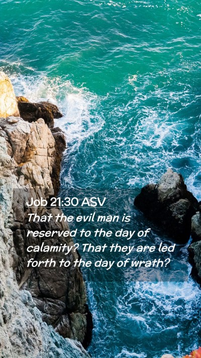 Picture 02 - Job 21:30 ASV Mobile Phone Wallpaper - That the evil man is reserved to the day of - Mobile Bible Verse Wallpaper