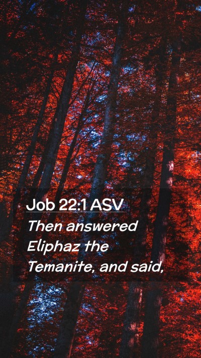 Picture 02 - Job 22:1 ASV Mobile Phone Wallpaper - Then answered Eliphaz the Temanite, and - Mobile Bible Verse Wallpaper