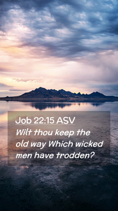 Picture 02 - Job 22:15 ASV Mobile Phone Wallpaper - Wilt thou keep the old way Which wicked men have - Mobile Bible Verse Wallpaper