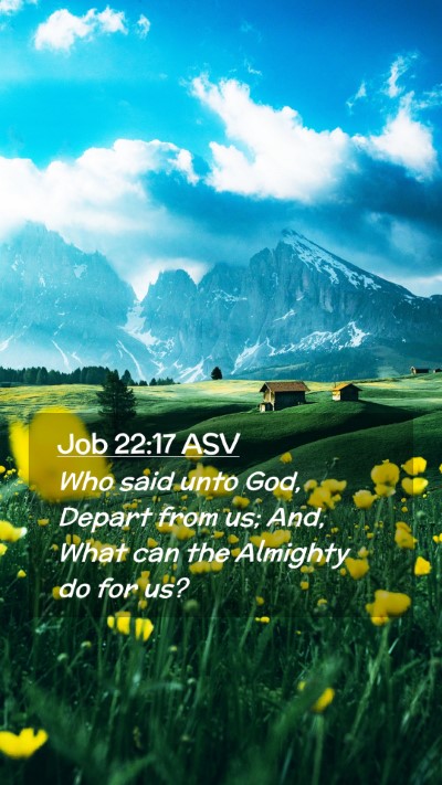 Picture 02 - Job 22:17 ASV Mobile Phone Wallpaper - Who said unto God, Depart from us; And, What can - Mobile Bible Verse Wallpaper