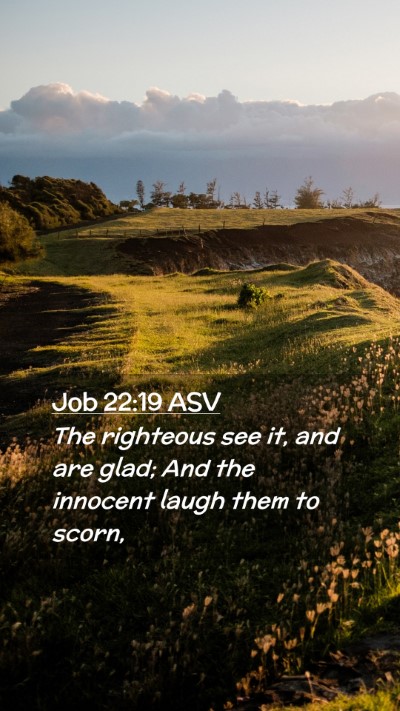 Picture 02 - Job 22:19 ASV Mobile Phone Wallpaper - The righteous see it, and are glad; And the - Mobile Bible Verse Wallpaper