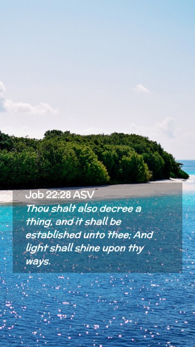 Picture 02 - Job 22:28 ASV Mobile Phone Wallpaper - Thou shalt also decree a thing, and it shall be - Mobile Bible Verse Wallpaper