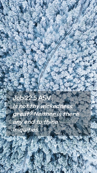 Picture 02 - Job 22:5 ASV Mobile Phone Wallpaper - Is not thy wickedness great? Neither is there any - Mobile Bible Verse Wallpaper