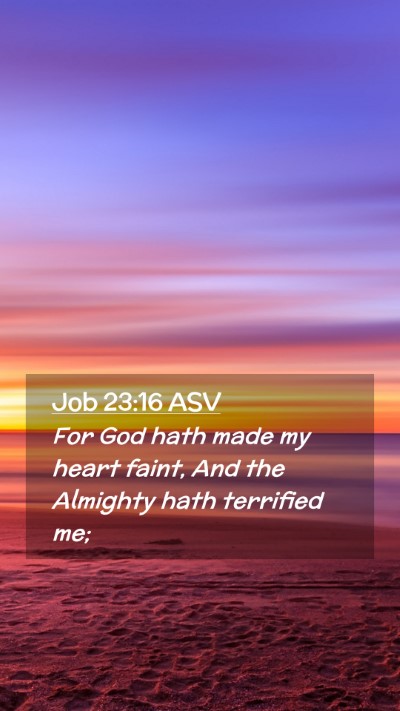 Picture 02 - Job 23:16 ASV Mobile Phone Wallpaper - For God hath made my heart faint, And the - Mobile Bible Verse Wallpaper