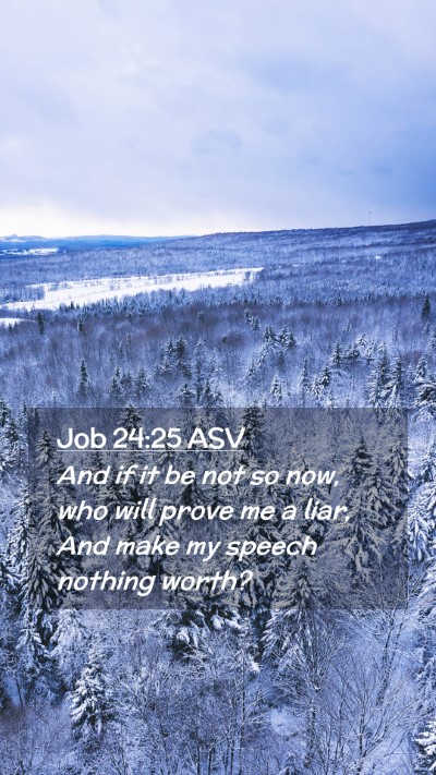 Picture 02 - Job 24:25 ASV Mobile Phone Wallpaper - And if it be not so now, who will prove me a - Mobile Bible Verse Wallpaper